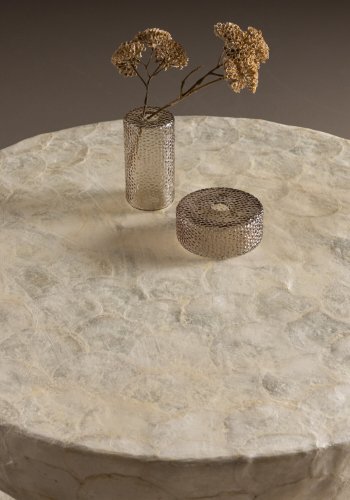 VIND COLLECTION Sandön sofabord, rund - beige capiz (70)