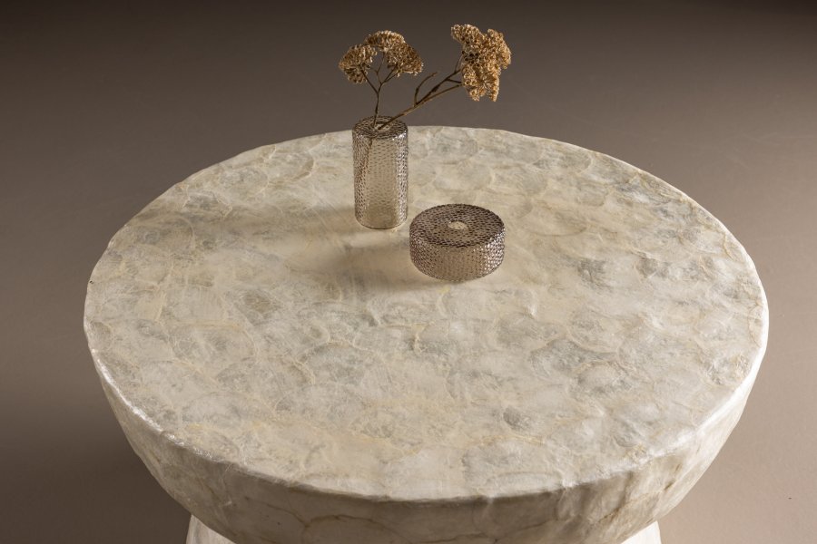 VIND COLLECTION Sandön sofabord, rund - beige capiz (70)