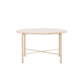 VIND COLLECTION Sandhamn sofabord, rund - beige mactan sten og jern (70)
