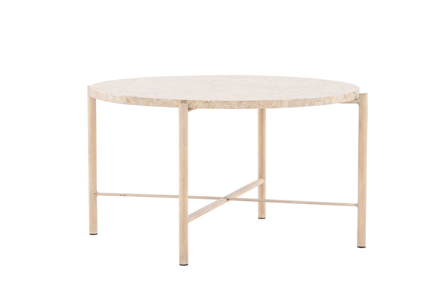 VIND COLLECTION Sandhamn sofabord, rund - beige mactan sten og jern (70)