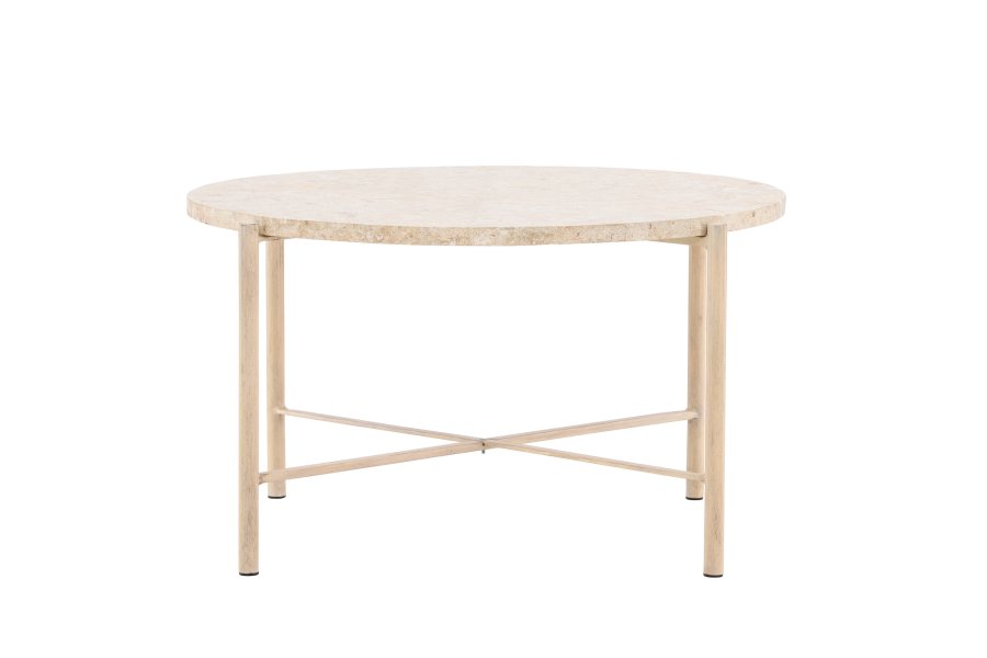VIND COLLECTION Sandhamn sofabord, rund - beige mactan sten og jern (70)
