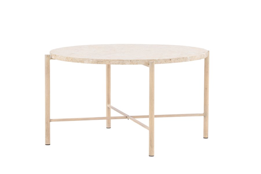 VIND COLLECTION Sandhamn sofabord, rund - beige mactan sten og jern (70)