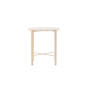 VIND COLLECTION Sandhamn sofabord, rund - beige mactan sten og jern (40)