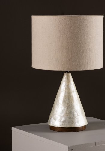 VIND COLLECTION Donsö bordlampe - lysegr capiz