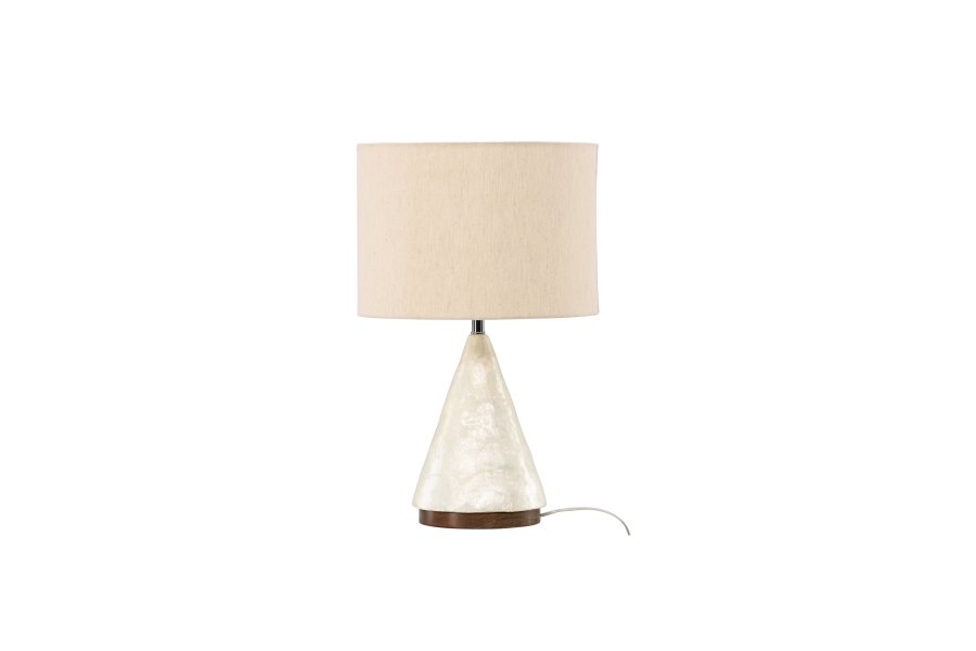 VIND COLLECTION Donsö bordlampe - lysegr capiz