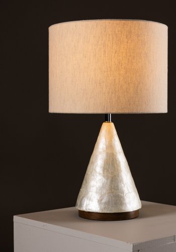 VIND COLLECTION Donsö bordlampe - lysegr capiz