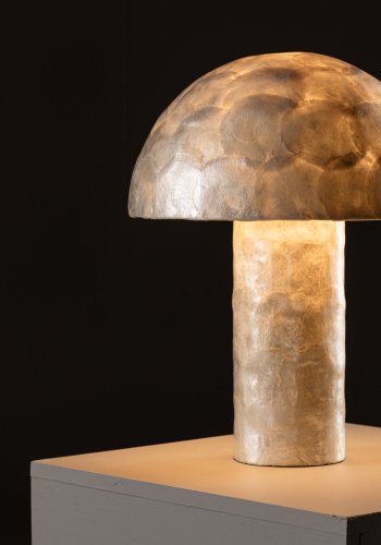 VIND COLLECTION Lindön bordlampe - lysegr capiz