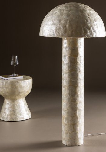 VIND COLLECTION Lindön gulvlampe - lysegr capiz