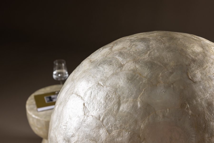 VIND COLLECTION Lindön gulvlampe - lysegr capiz