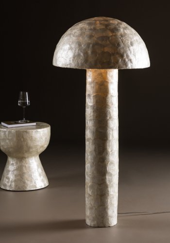 VIND COLLECTION Lindön gulvlampe - lysegr capiz