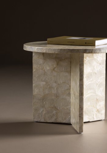 VIND COLLECTION Smögen sofabord, rund - beige capiz (40)