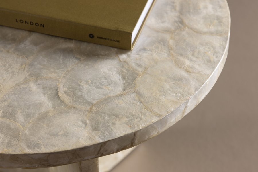 VIND COLLECTION Smögen sofabord, rund - beige capiz (40)