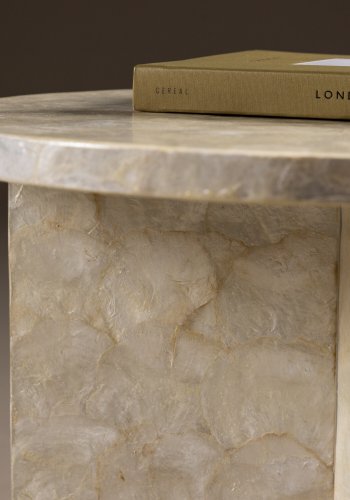 VIND COLLECTION Smögen sofabord, rund - beige capiz (40)