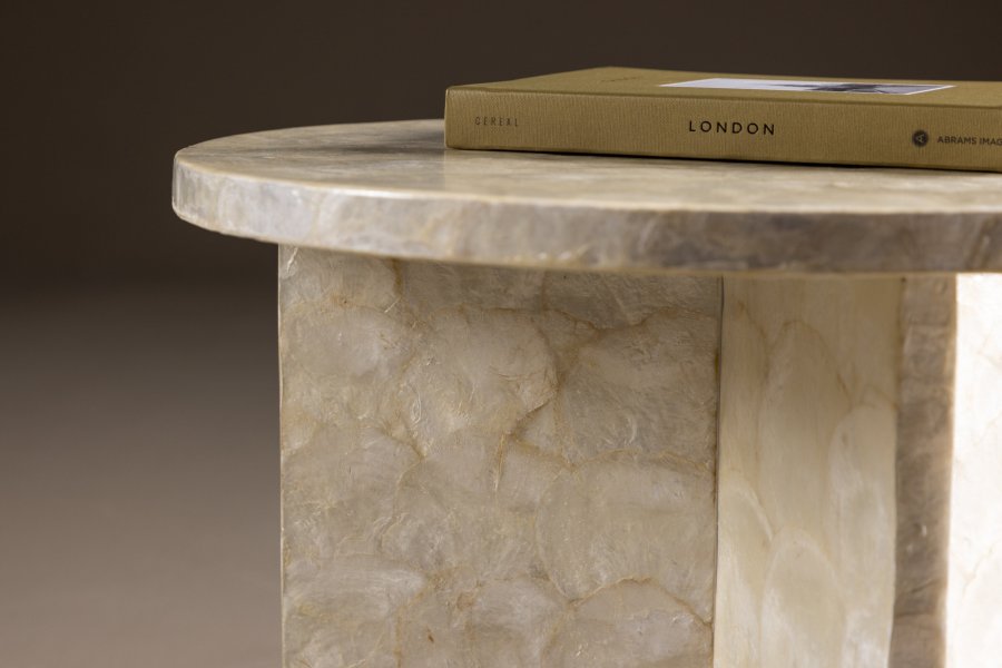 VIND COLLECTION Smögen sofabord, rund - beige capiz (40)