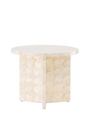 VIND COLLECTION Smögen sofabord, rund - beige capiz (40)