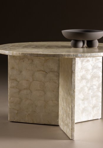 VIND COLLECTION Smögen  sofabord, rund - beige capiz (70)