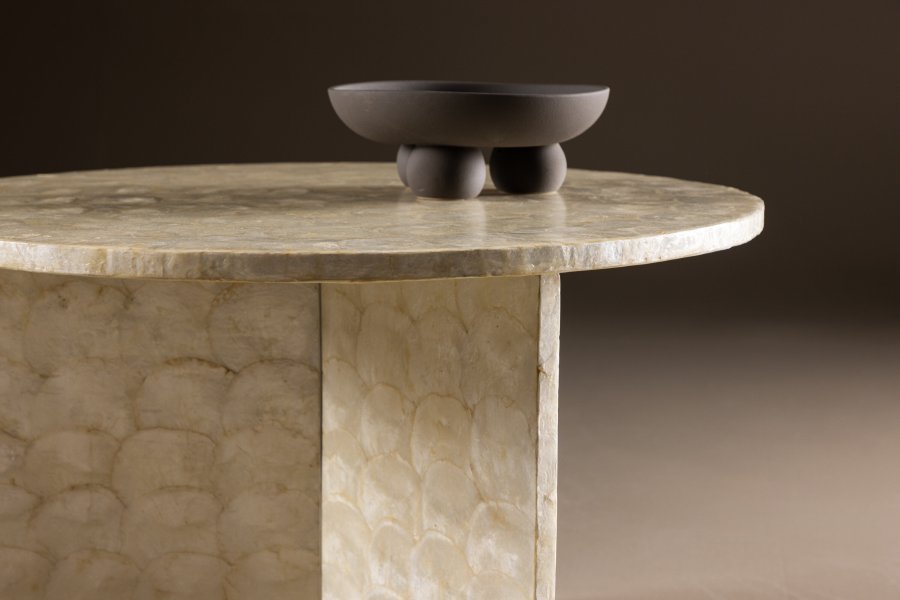 VIND COLLECTION Smögen  sofabord, rund - beige capiz (70)