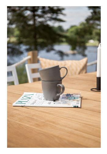 VENTURE DESIGN rektangulr Mexico Havebord - natur teaktr og hvid aluminium (210x100)