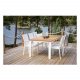 VENTURE DESIGN rektangulr Mexico Havebord - natur teaktr og hvid aluminium (210x100)