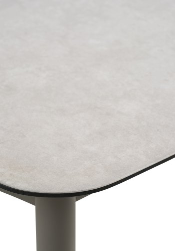 Kreta havebord, rektangulr - sand frosted glas og sand aluminium (220x100)