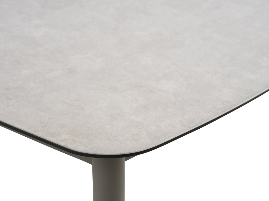 Kreta havebord, rektangulr - sand frosted glas og sand aluminium (220x100)