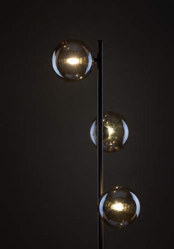 TK Estera gulvlampe, m. 3 skrme - bronze glas og brun metal