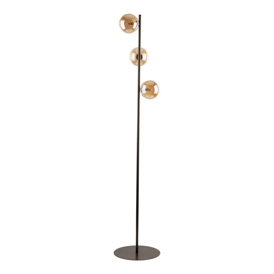 TK Estera gulvlampe, m. 3 skrme - bronze glas og brun metal