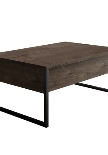 NORDVÄRK Luxe sofabord, rektangulr - valnd melamin og sort metal (90x60)