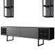 NORDVÄRK Black Line TV-bord og 2 vghylder - antracitgr melamin og sort metal (st med 3)