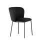 VENTURE DESIGN Edina spisebordsstol - sort polyester fljl og sort stl