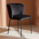 VENTURE DESIGN Edina spisebordsstol - sort polyester fljl og sort stl