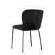VENTURE DESIGN Edina spisebordsstol - sort polyester fljl og sort stl