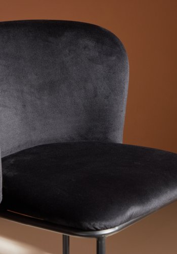 VENTURE DESIGN Edina spisebordsstol - sort polyester fljl og sort stl