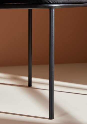 VENTURE DESIGN Edina spisebordsstol - sort polyester fljl og sort stl