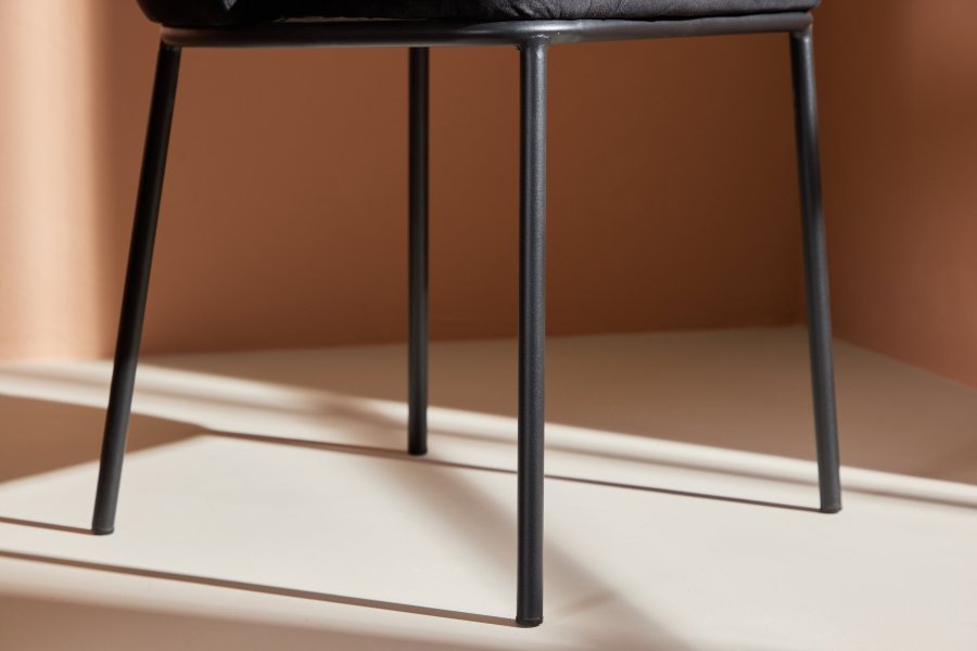 VENTURE DESIGN Edina spisebordsstol - sort polyester fljl og sort stl