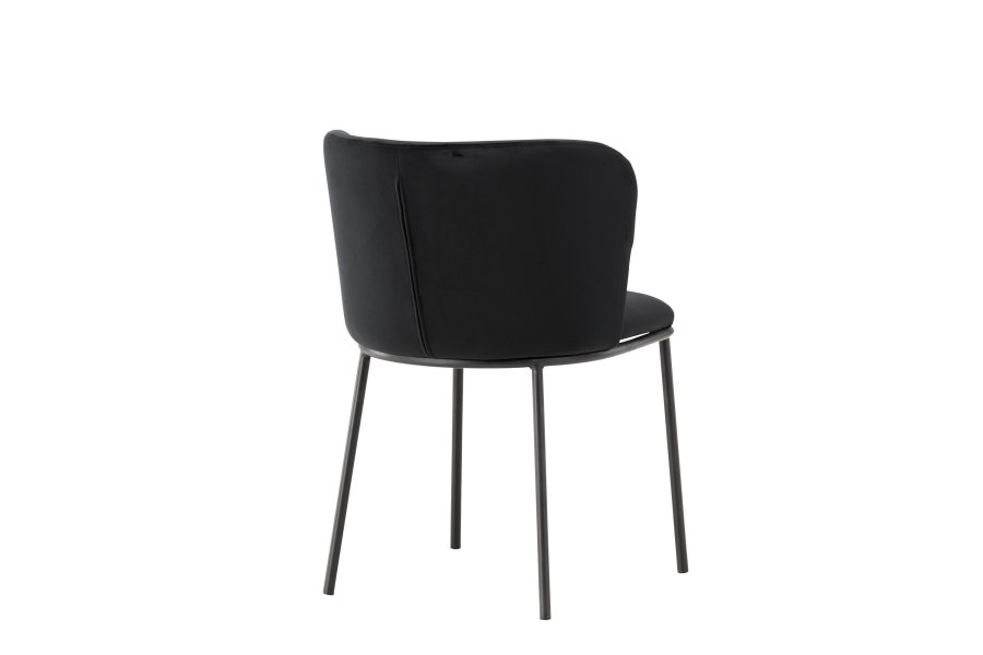 VENTURE DESIGN Edina spisebordsstol - sort polyester fljl og sort stl