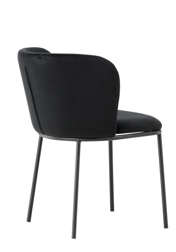 VENTURE DESIGN Edina spisebordsstol - sort polyester fljl og sort stl