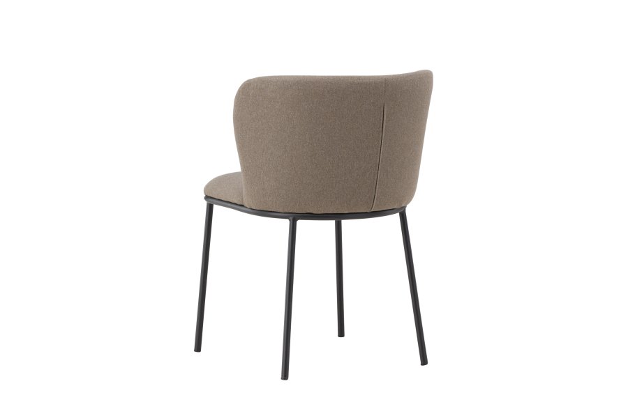 VENTURE DESIGN Edina spisebordsstol - brun stof og sort stl