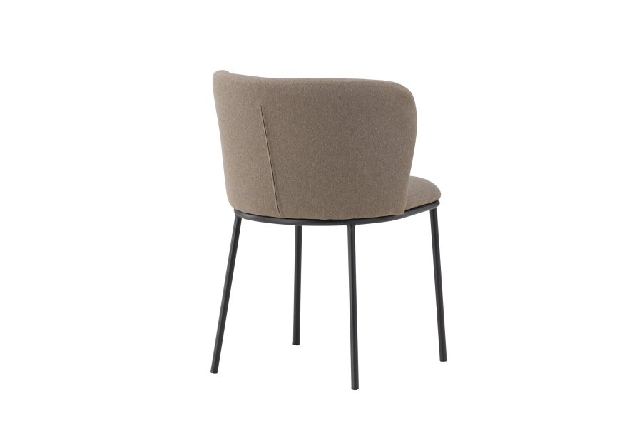 VENTURE DESIGN Edina spisebordsstol - brun stof og sort stl