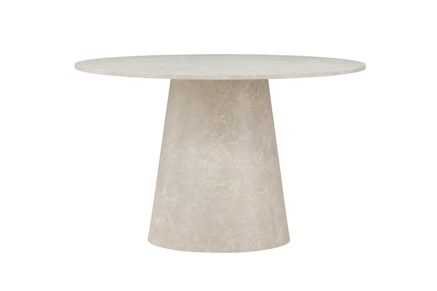 VENTURE DESIGN Lanzo spisebord, rund - beige MDF med marmor look (120)