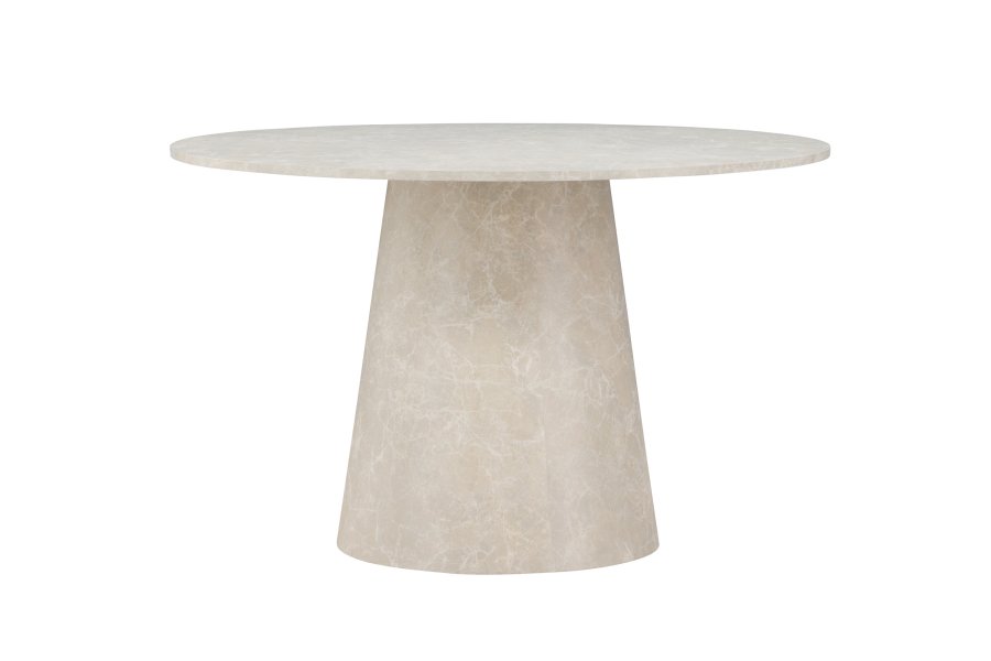 VENTURE DESIGN Lanzo spisebord, rund - beige MDF med marmor look (120)