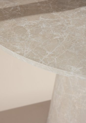 VENTURE DESIGN Lanzo spisebord, rund - beige MDF med marmor look (120)