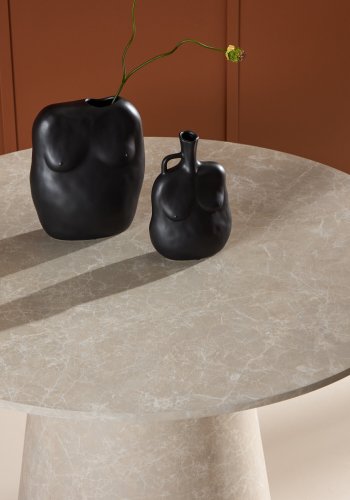 VENTURE DESIGN Lanzo spisebord, rund - beige MDF med marmor look (120)