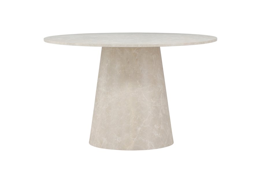 VENTURE DESIGN Lanzo spisebord, rund - beige MDF med marmor look (120)