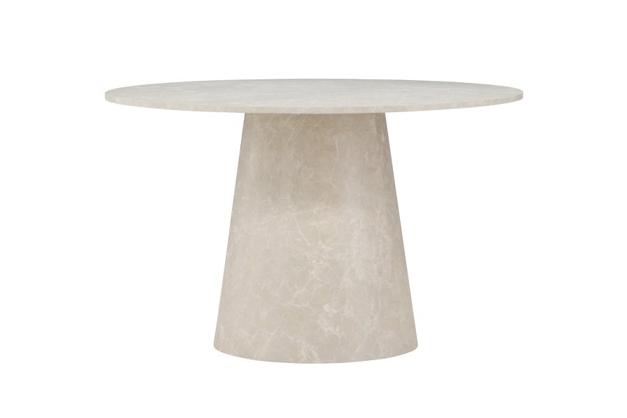 VENTURE DESIGN Lanzo spisebord, rund - beige MDF med marmor look (120)