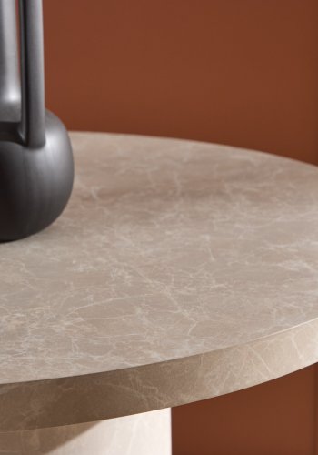 VENTURE DESIGN Narvik spisebord, oval - beige MDF med marmor look (100x200)