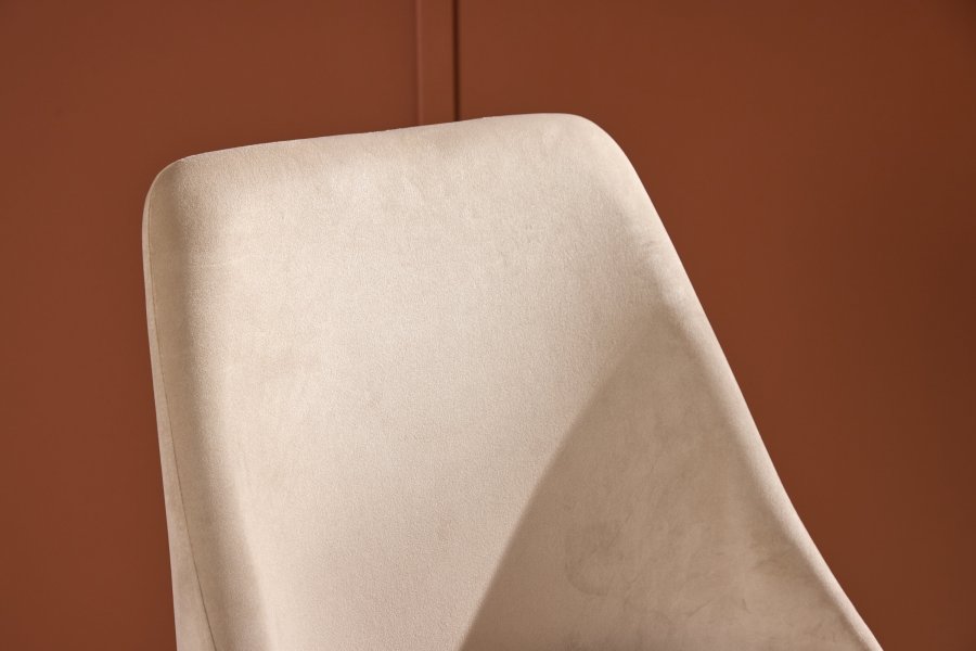 VENTURE DESIGN Night spisebordsstol - beige polyester fljl og sort stl