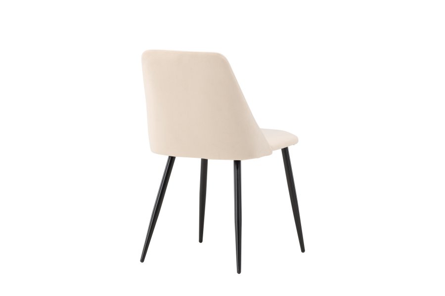 VENTURE DESIGN Night spisebordsstol - beige polyester fljl og sort stl