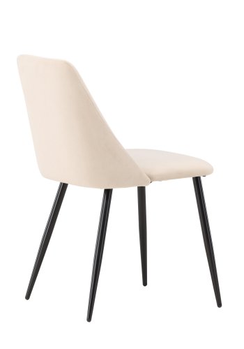 VENTURE DESIGN Night spisebordsstol - beige polyester fljl og sort stl