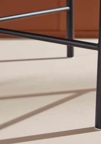 VENTURE DESIGN Polly barstol, m. rygln og fodsttte - natur reb og sort stl med treffekt